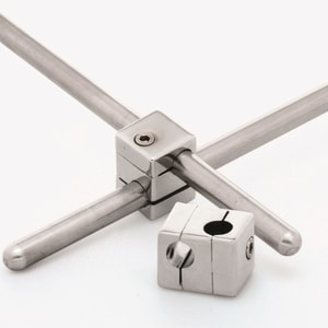 Viereckige Muffe, Stahlguss/verchromt