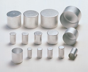 Aluminium caps, pure aluminium