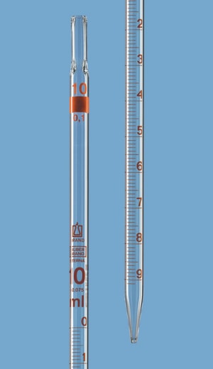 Graduated pipettes, Class B, AR-glass<sup>®</sup>, amber graduations, type 3