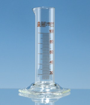Measuring cylinders, borosilicate glass 3.3, low form, class B, amber graduations
