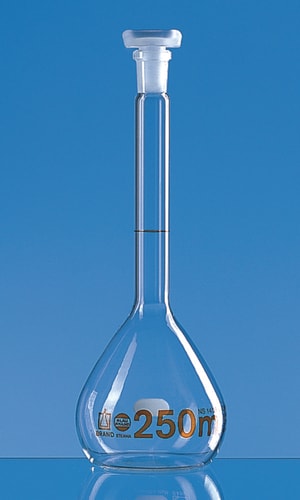 Matraces aforados, vidrio de borosilicato 3.3, clase A, graduación ámbar, con tapón de PP