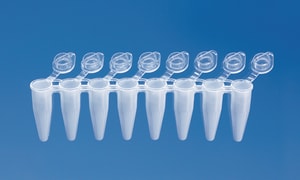 PCR-Gefäße, 8er Strips mit anhängenden Einzeldeckeln, PP