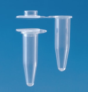 Single PCR tubes with attached caps, PP