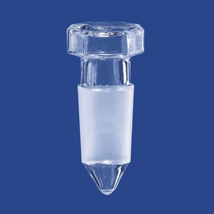 Sechskant-Hohlstopfen mit Spitzboden, Borosilikatglas 3.3