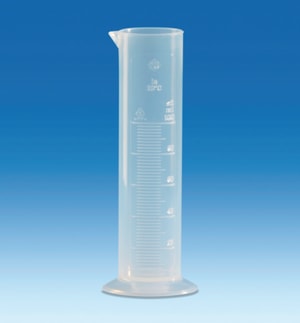 Graduated cylinders, PP, class B, low form, raised scale