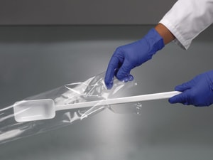 Probenschaufel, langer Griff, PS, Einweg