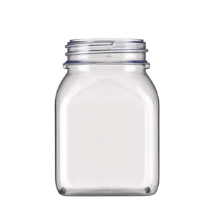 Vierkant-Weithalsbeh&auml;lter, ohne Verschluss, Serie 310, PVC, klar