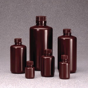 Enghalsflaschen Nalgene&trade;, mit Verschluss, HDPE, braun