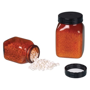 Vierkant-Weithalsdosen, PVC, braun