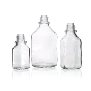 Enghals-Vierkantflaschen, Kalk-Soda-Glas