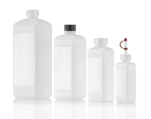 Bottiglie quadrate senza chiusura, HDPE e PVC, serie 310