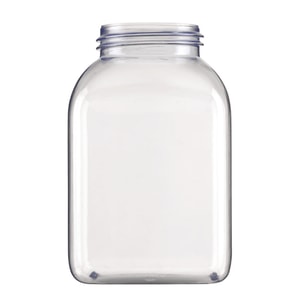 Vierkant-Weithalsbeh&auml;lter ohne Verschluss, Serie 310, PVC hart, klar