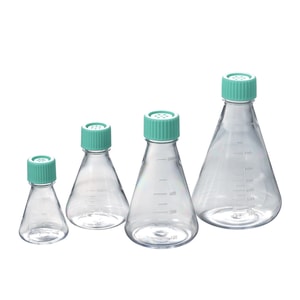 Erlenmeyerkolben, PC, steril, mit glattem Boden und Standardverschluss