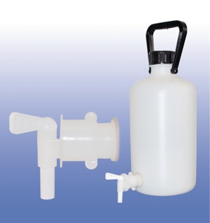 LLG-Aspirator Bottles, narrow neck, HDPE, with stopcock