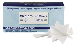 Papier filtre, qualitatif, type MN 615 ¼, plissé