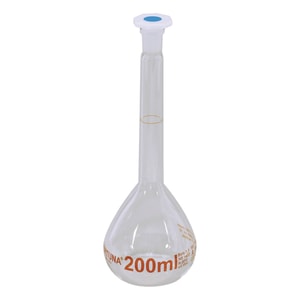 Messkolben Volac FORTUNA&reg;, Boro 3.3, Kl. A, mit PP-Stopfen, braune Graduierung