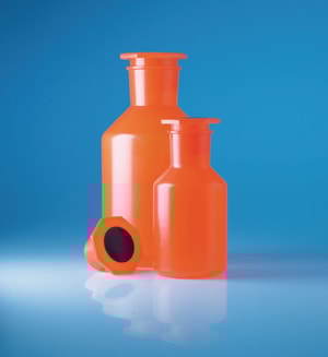 Steilbrust-Weithalsstandflaschen, opak, PP