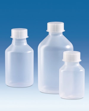 Steilbrustflaschen, PP, GL 45, mit Tragegriff, HDPE