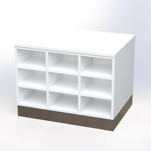 Sit-Over B&auml;nke, Melamin, einseitige Ausf&uuml;hrung mit Edelstahlsockel