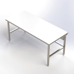 Reinraumtische h&ouml;henverstellbar mit ungelochter Arbeitsplatte